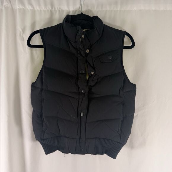 GAP Jackets & Blazers - Gap Down Puffer Vest Women's XS Black Snap Front Turtleneck Sleeveless